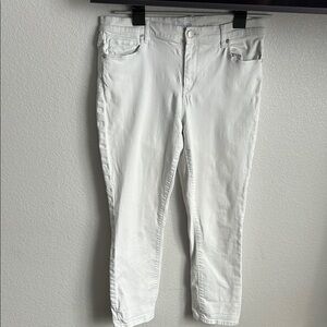 LOFT White Ankle Cropped Jeans Modern Minimalist Design